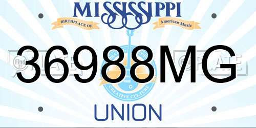 36988MG Mississippi License Plate