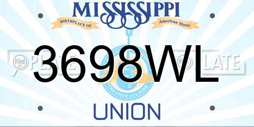 3698WL Mississippi License Plate