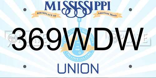 369WDW Mississippi License Plate