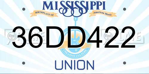 36DD422 Mississippi License Plate