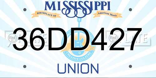 36DD427 Mississippi License Plate