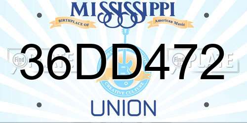 36DD472 Mississippi License Plate