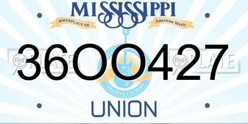 36OO427 Mississippi License Plate
