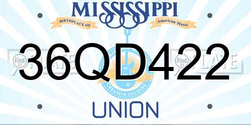 36QD422 Mississippi License Plate