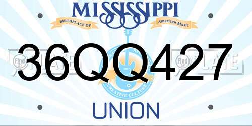 36QQ427 Mississippi License Plate
