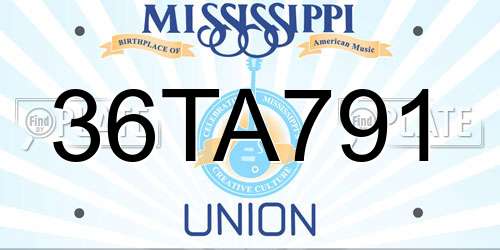 36TA791 Mississippi License Plate