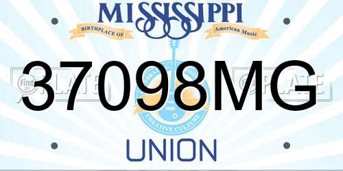 37098MG Mississippi License Plate