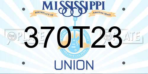 370T23 Mississippi License Plate