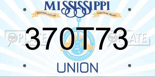 370T73 Mississippi License Plate