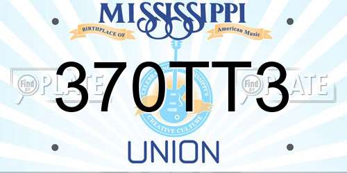 370TT3 Mississippi License Plate