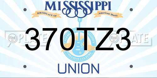 370TZ3 Mississippi License Plate