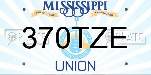 370TZE Mississippi License Plate