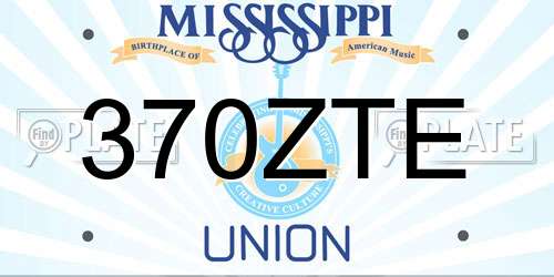 370ZTE Mississippi License Plate