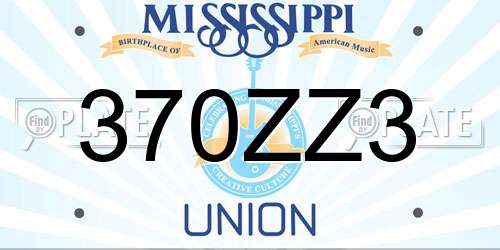 370ZZ3 Mississippi License Plate