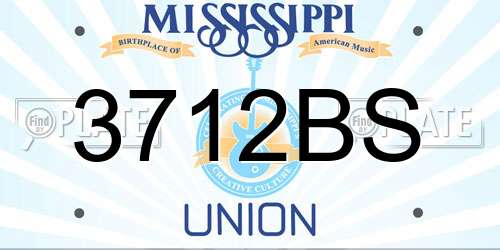 3712BS Mississippi License Plate