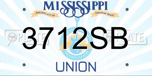 3712SB Mississippi License Plate