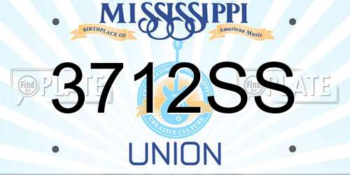 3712SS Mississippi License Plate