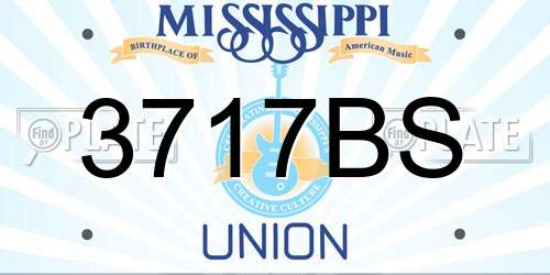3717BS Mississippi License Plate