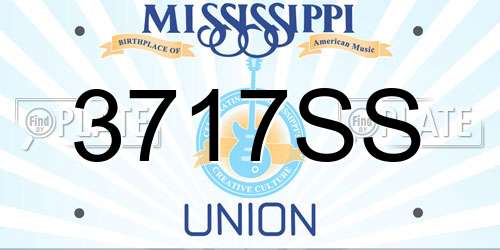 3717SS Mississippi License Plate
