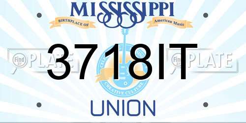 3718IT Mississippi License Plate