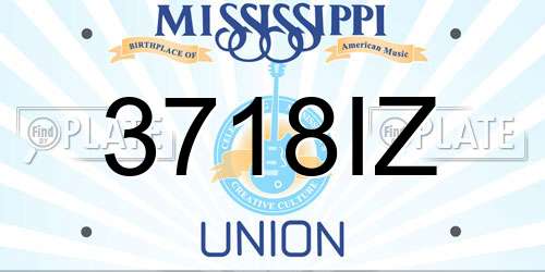 3718IZ Mississippi License Plate