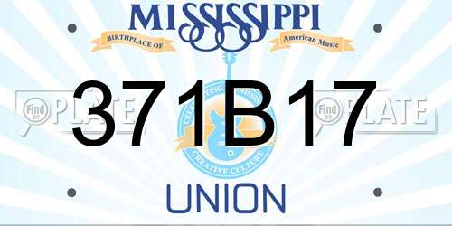 371B17 Mississippi License Plate