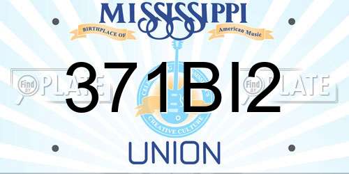 371BI2 Mississippi License Plate