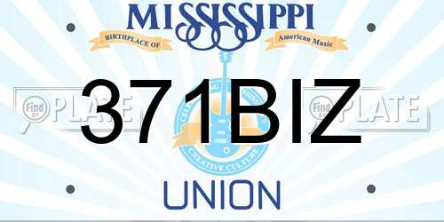 371BIZ Mississippi License Plate
