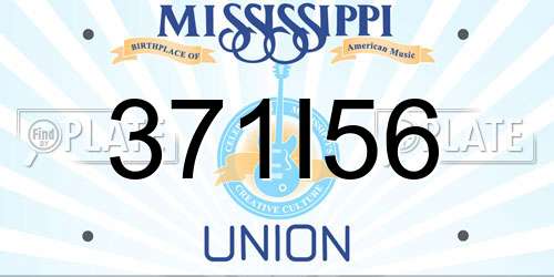 371I56 Mississippi License Plate
