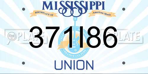 371I86 Mississippi License Plate