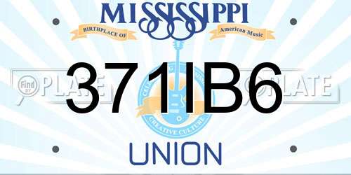 371IB6 Mississippi License Plate