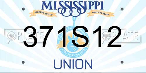 371S12 Mississippi License Plate