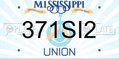 371SI2 Mississippi License Plate
