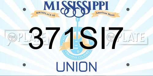 371SI7 Mississippi License Plate