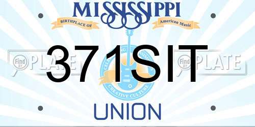 371SIT Mississippi License Plate