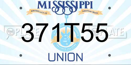 371T55 Mississippi License Plate