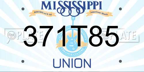 371T85 Mississippi License Plate