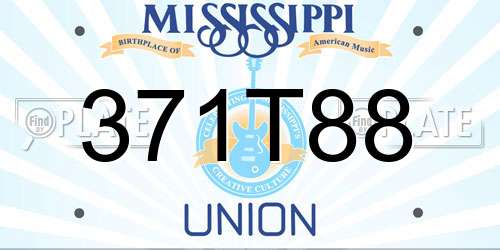 371T88 Mississippi License Plate