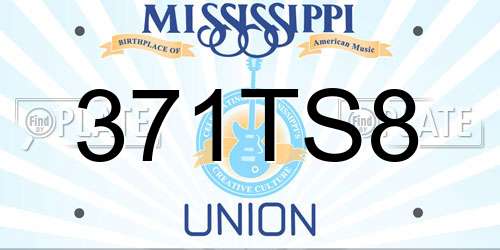 371TS8 Mississippi License Plate