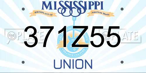 371Z55 Mississippi License Plate
