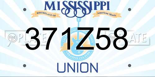 371Z58 Mississippi License Plate