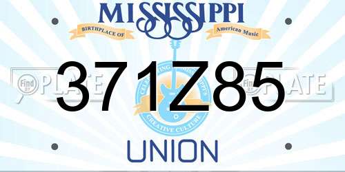 371Z85 Mississippi License Plate