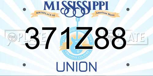 371Z88 Mississippi License Plate