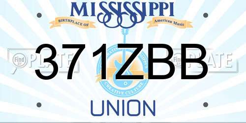 371ZBB Mississippi License Plate