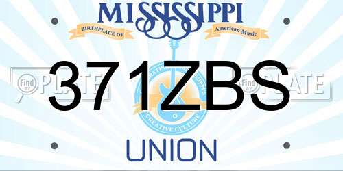 371ZBS Mississippi License Plate