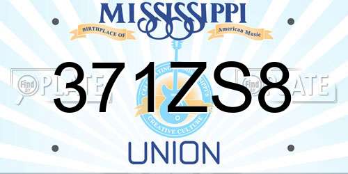 371ZS8 Mississippi License Plate