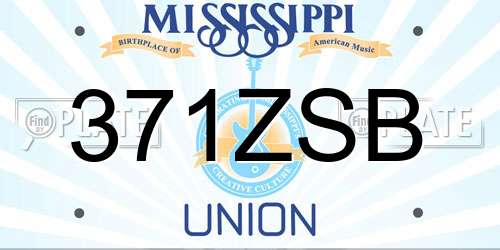 371ZSB Mississippi License Plate