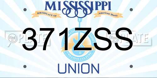371ZSS Mississippi License Plate