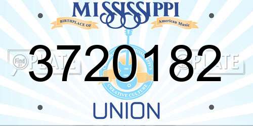 3720182 Mississippi License Plate