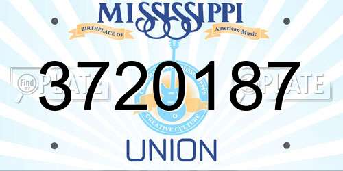 3720187 Mississippi License Plate
